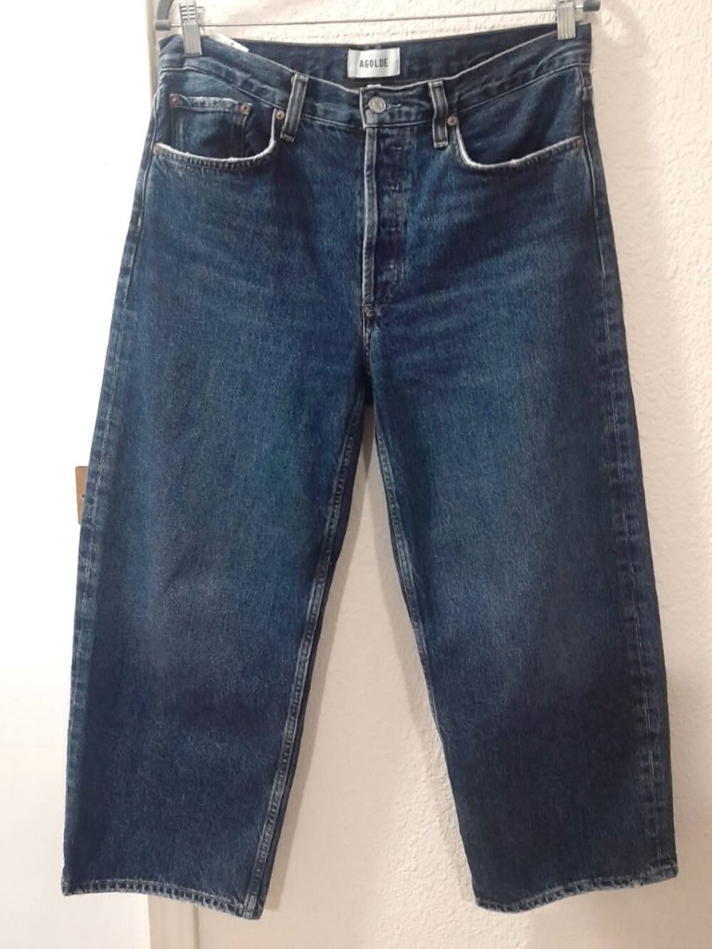 AGOLDE Arc Loose Wide-Leg Jeans Size 28 High Rise Shortwave Short Wave Inseam 25 - Picture 4 of 13